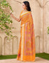 Vasthrlay Georgette Printed Unstitched Red Saree