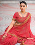 Vasthrlay Georgette Embroidery Unstitched Red Saree