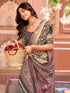 Vasthrlay Womens Printed Unstitched Purple Saree