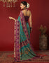 Vasthrlay Georgette Bandhani Unstitched Wine Saree