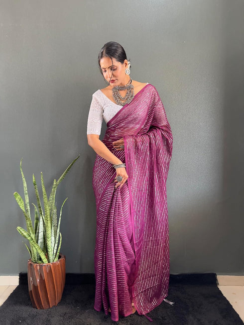 Vasthrlay Chiffon Rimzim Designer Chikankari