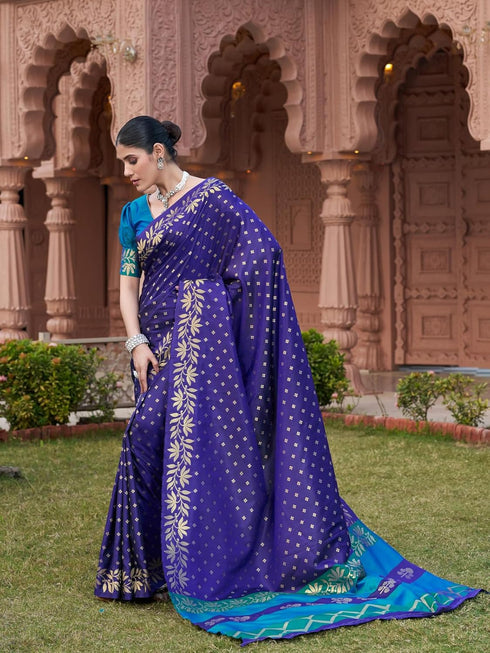 Vasthrlay Kanjivaram Unstitched Jacquard Stylish Saree