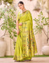 Vasthrlay Weaving Paithani Lime Green | Gold Saree With Unstitched Blouse Piece