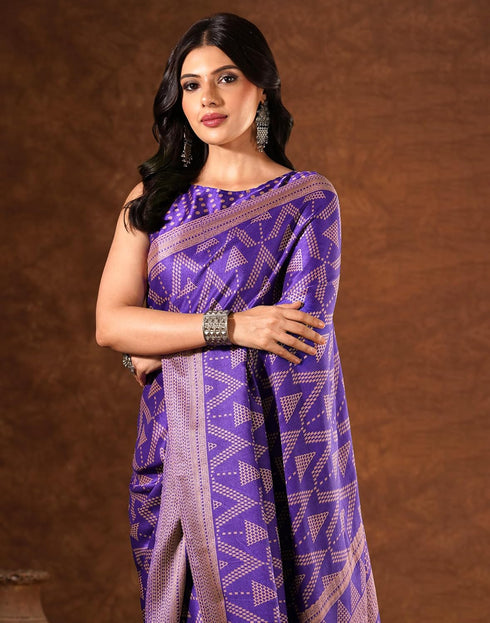 Vasthrlay Womens Printed Unstitched Brown Saree