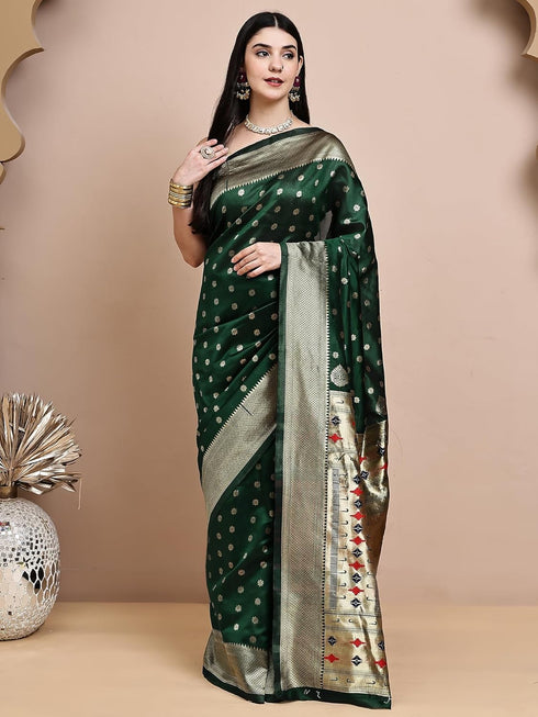 Vasthrlay Kanjeevaram Silk Paithani Rani Free Ethnic Wear