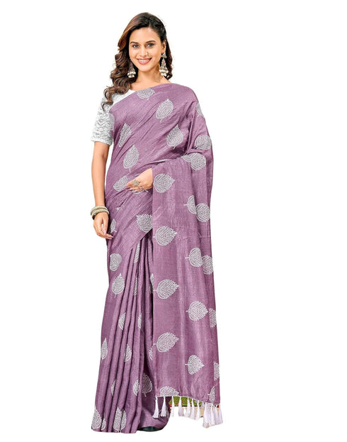 Vasthrlay Scalloped Embroidery Yellow Saree