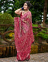 Vasthrlay Georgette Bandhani Unstitched Maroon Saree