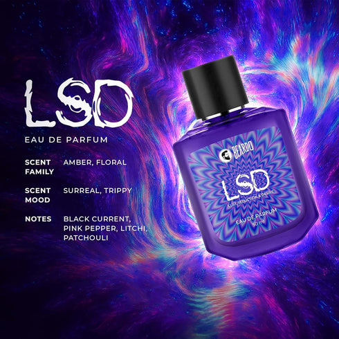 BEARDO Perfume - LSD Amber Spicy Scent Concentrated Sprays - Long Lasting Fragrance Eau