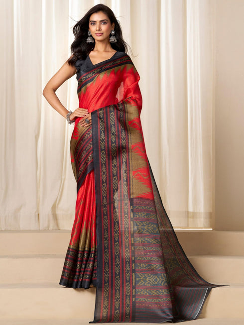 Vasthrlay Yellow Cotton Saree