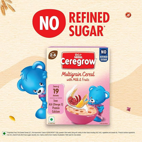 CEREGROW with NO Refined Sugar | Multigrain Cereal with Milk & Fruits