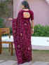 Vasthrlay Chiffon Printed Unstitched Teal Saree