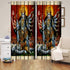 Eyelet Polyester Light Filtering God Printed Long Crush Curtains 7Ft | 2Pcs