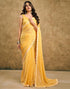 Vasthrlay Chiffon Bandhani Unstitched Yellow Saree