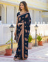 Vasthrlay Georgette Embroidery Unstitched Maroon Saree