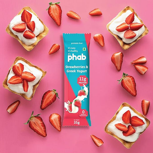 Phab Strawberries | Greek Yogurt Protein Bars