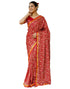 Vasthrlay Bandhani Printed Unstitched Red Saree