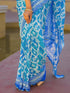 Vasthrlay Georgette Printed Navy Navy Blue Saree