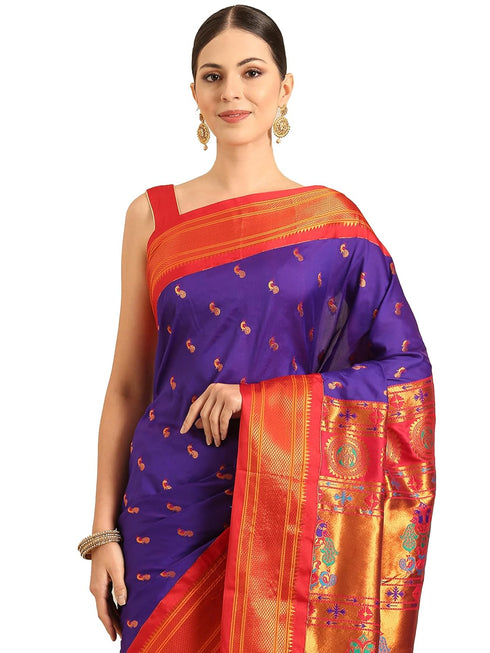 Vasthrlay Paithani Purple Saree