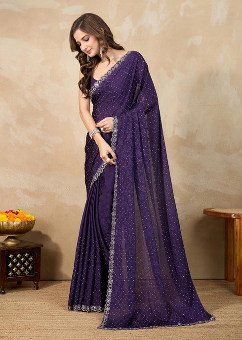 Vasthrlay Siroski Unstitch Grey Ethnic Wear