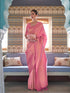 Vasthrlay Jaquard Traditional Unstitch Pink Ethnic Wear