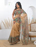 Vasthrlay Bandhani Embroidery Unstitched White Saree