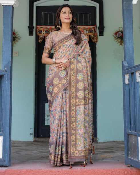 Vasthrlay Handloom Traditional Multicolour Saree