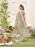 Vasthrlay Womens Abstract Unstitched Off White Saree