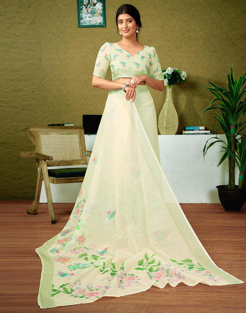 Vasthrlay Womens Cotton Printed Pink Saree