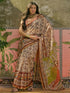 Vasthrlay Womens Printed Unstitched Beige Saree