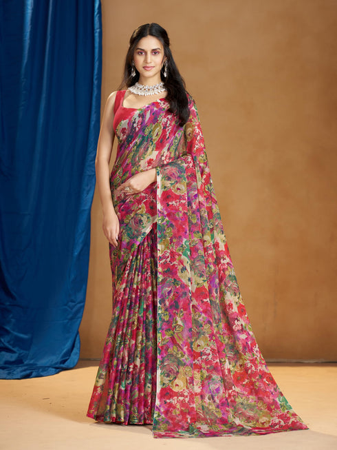 Vasthrlay Chiffon Floral Saree