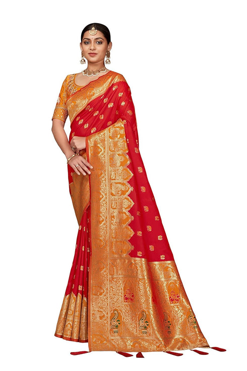 Vasthrlay Traditional Jacquard Banarasi Sareewith