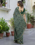 Vasthrlay Georgette Bandhani Unstitched Purple Saree