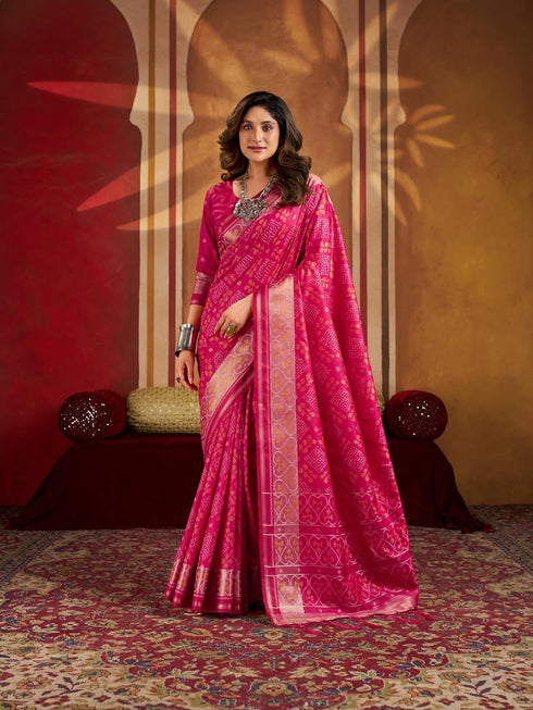 Vasthrlay Women's Kanjivaram Silk Unstitched Saree