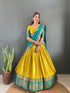 Vasthrlay Traditional Banarasi Contrasting Lemonrama