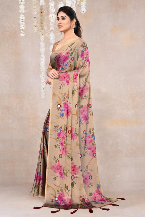 Vasthrlay Fashion Chiffon Geometric Printed Ethnic Wear