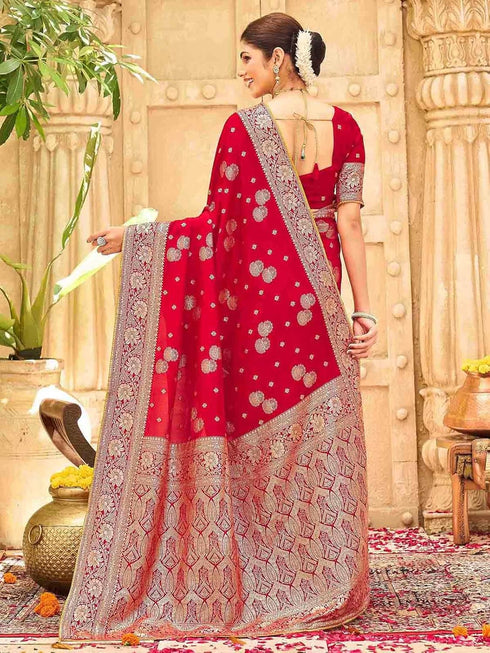 Vasthrlay Womens Banarasi Unstitched Mauve Saree