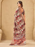 Vasthrlay Printed Jacquard Unstitched Dusty Pink Saree