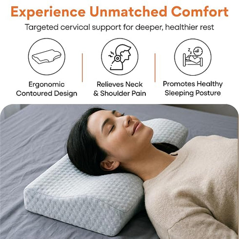 FOVERA Memory Foam Cervical Pillow for Neck Pain