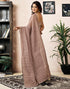 Vasthrlay Chanderi Printed Unstitched Off White Saree