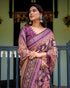 Vasthrlay Turquoise Floral Embroidered Saree