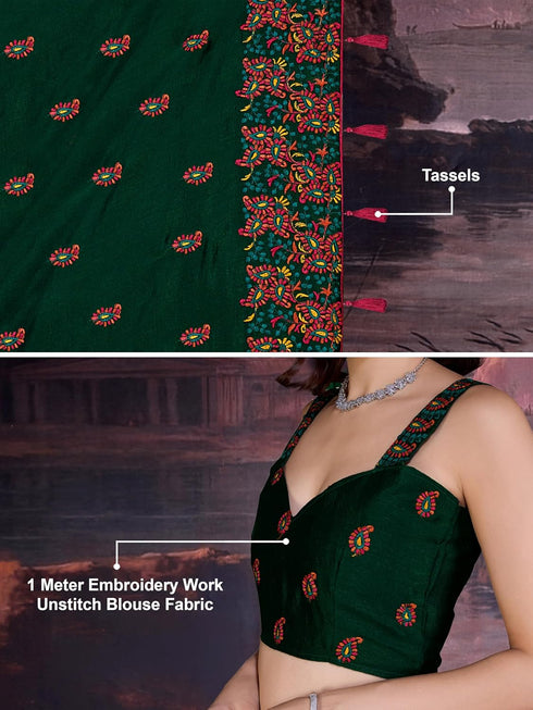 Vasthrlay Vichitra Heavy Embroidred Ethnic Wear