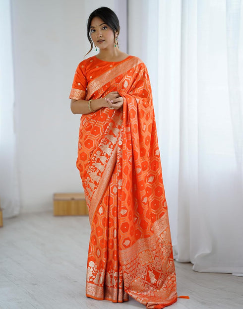 Vasthrlay Banarasi Weaving Unstitched Blue Saree