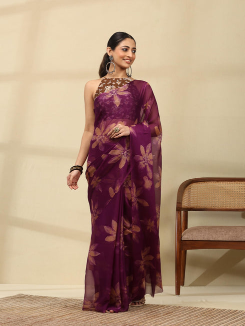 Vasthrlay Chiffon Floral Saree