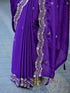 Vasthrlay Chinnon Embroidery Lime Saree