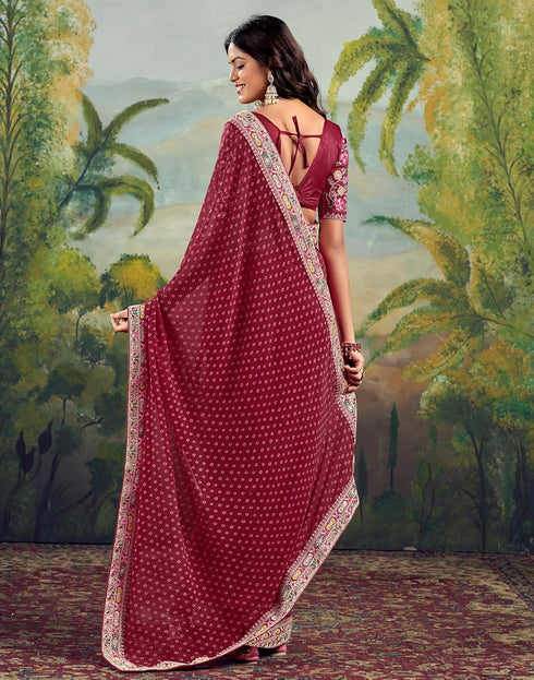 Vasthrlay Embroidery Traditional Unstitched Violet Saree