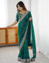 Vasthrlay Georgette Embroidery Unstitched Pink Saree