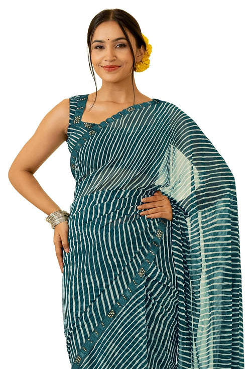 Vasthrlay Fashion Georgette Bandhej Red Ethnic Wear