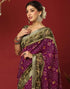 Vasthrlay Georgette Bandhani Unstitched Wine Saree
