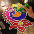 Reusable MDF Rangoli Mat with Wooden Base
