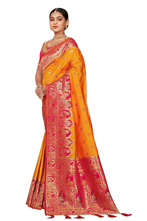 Vasthrlay Traditional Jacquard Banarasi Sareewith